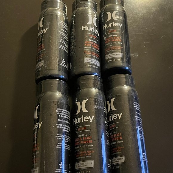 Hurley Active Talc-Free Artic Blast Body Powder Menthol Infused 6 oz Lot of 6 - Picture 1 of 3